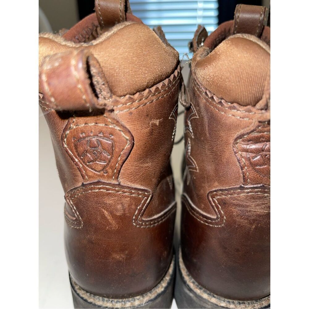 Ariat Brown Leather Ankle Boots - Picture 9 of 10